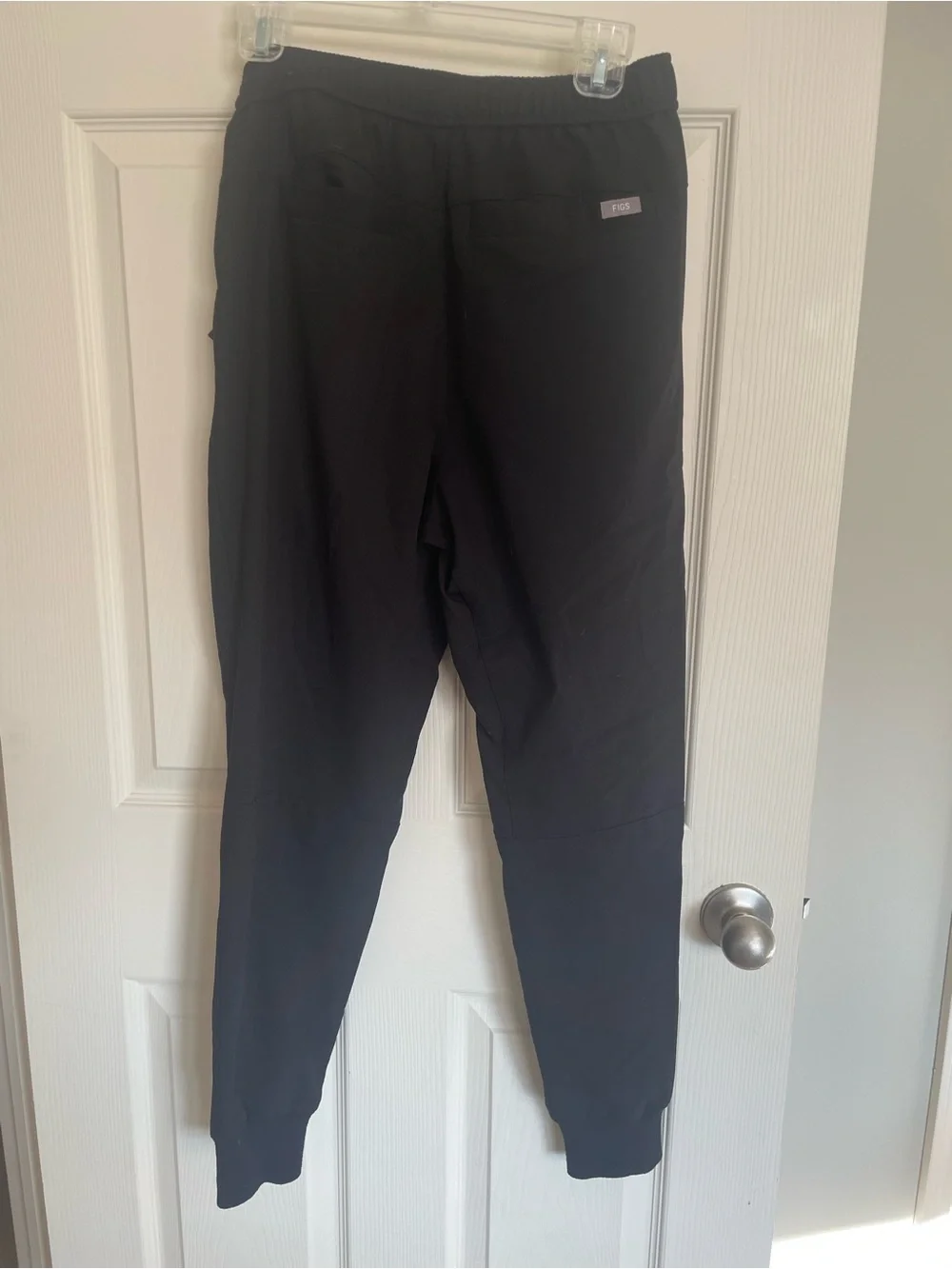 Figs Men's Black Joggers with White Drawstring
